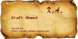 Kraft Ahmed névjegykártya